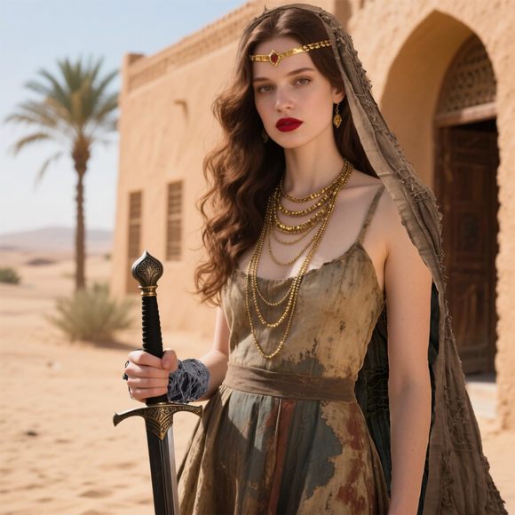 Medieval Hooded Shawl Cowl With Viking Brooch & Punk Glovess, Renaissance Fair🤍 - Picture 4 of 7